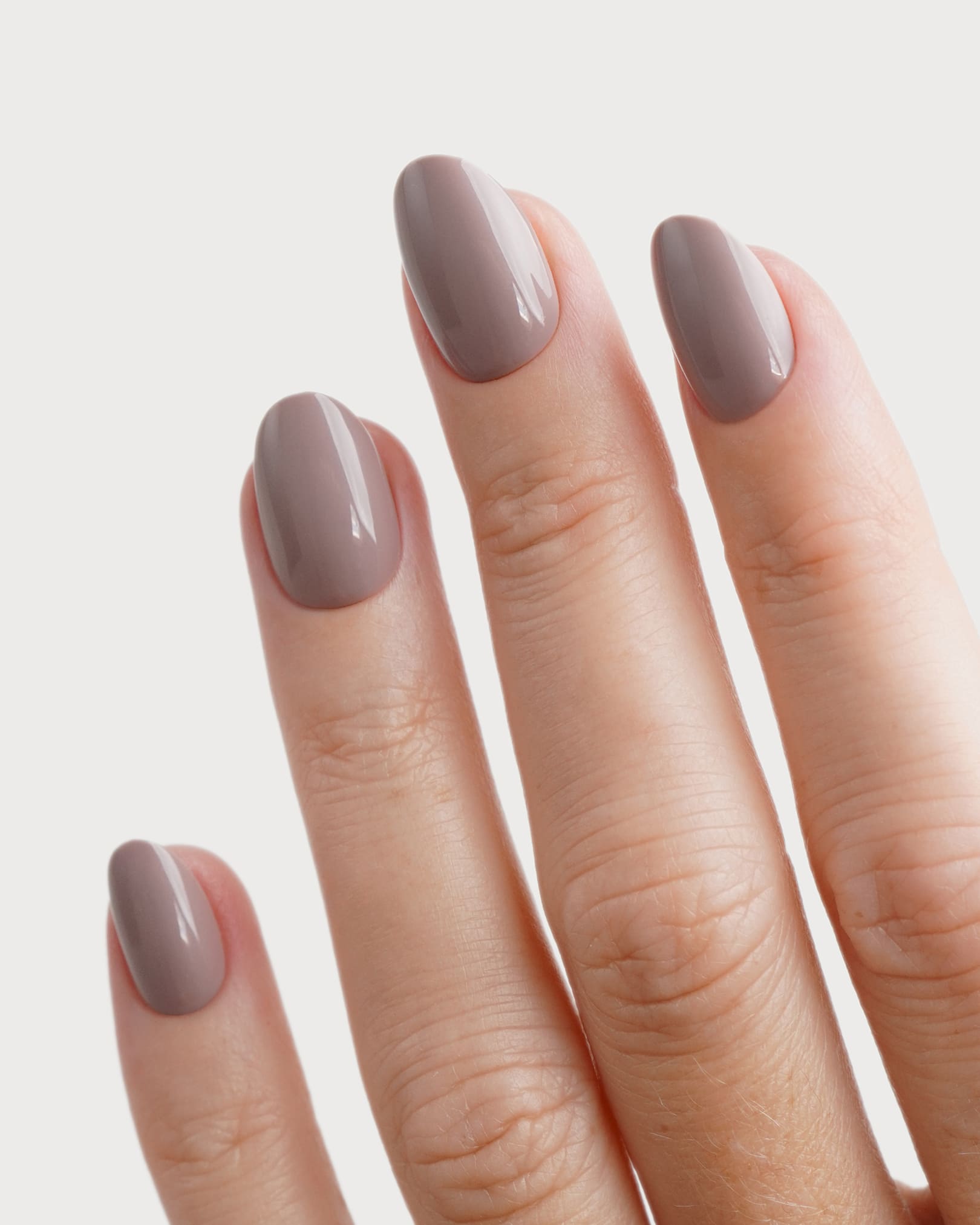 Cashmere Courte Arrondie Press On en Gel Souple