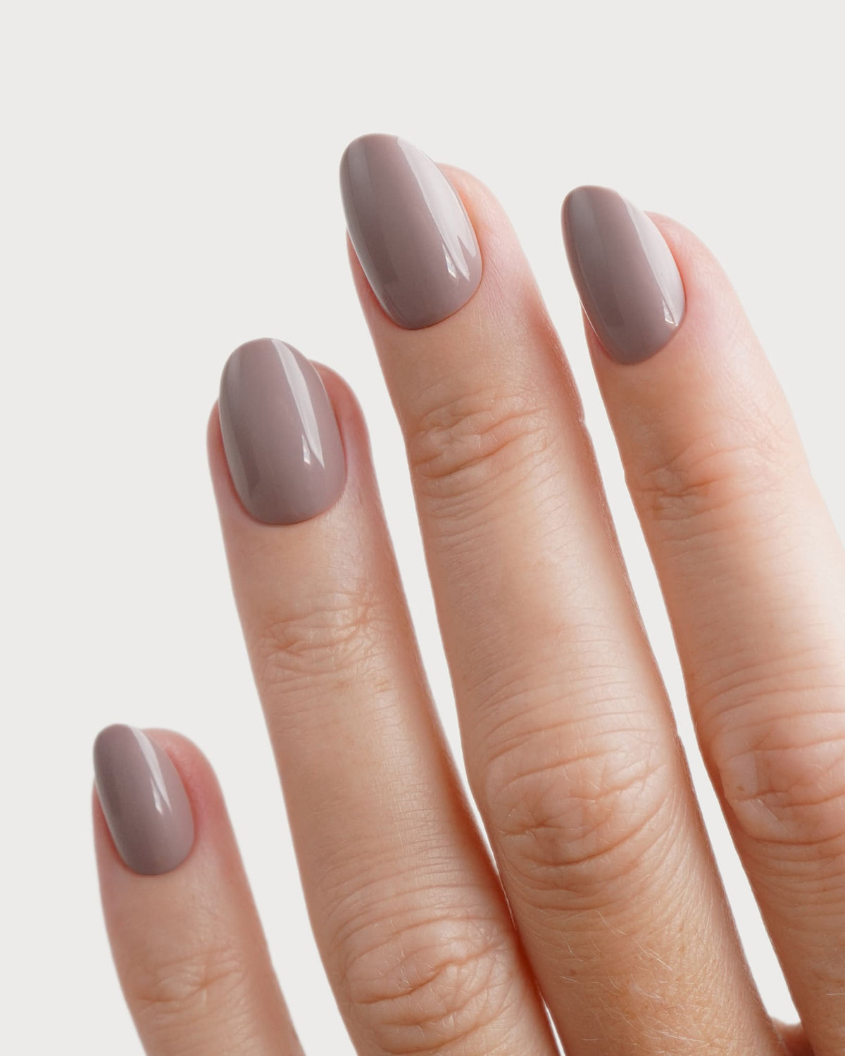 Cashmere Courte Arrondie Press On en Gel Souple