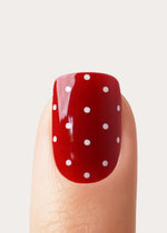 Cherry Polka Dots Extra Courte Carré Press On en Gel Souple