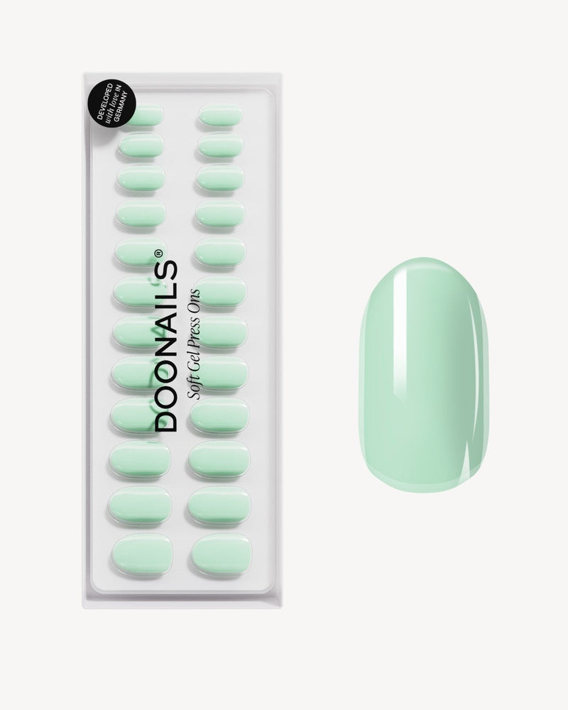 Press Ons en gel souple Cute Cucumber Moyenne Arrondie - Doonails France