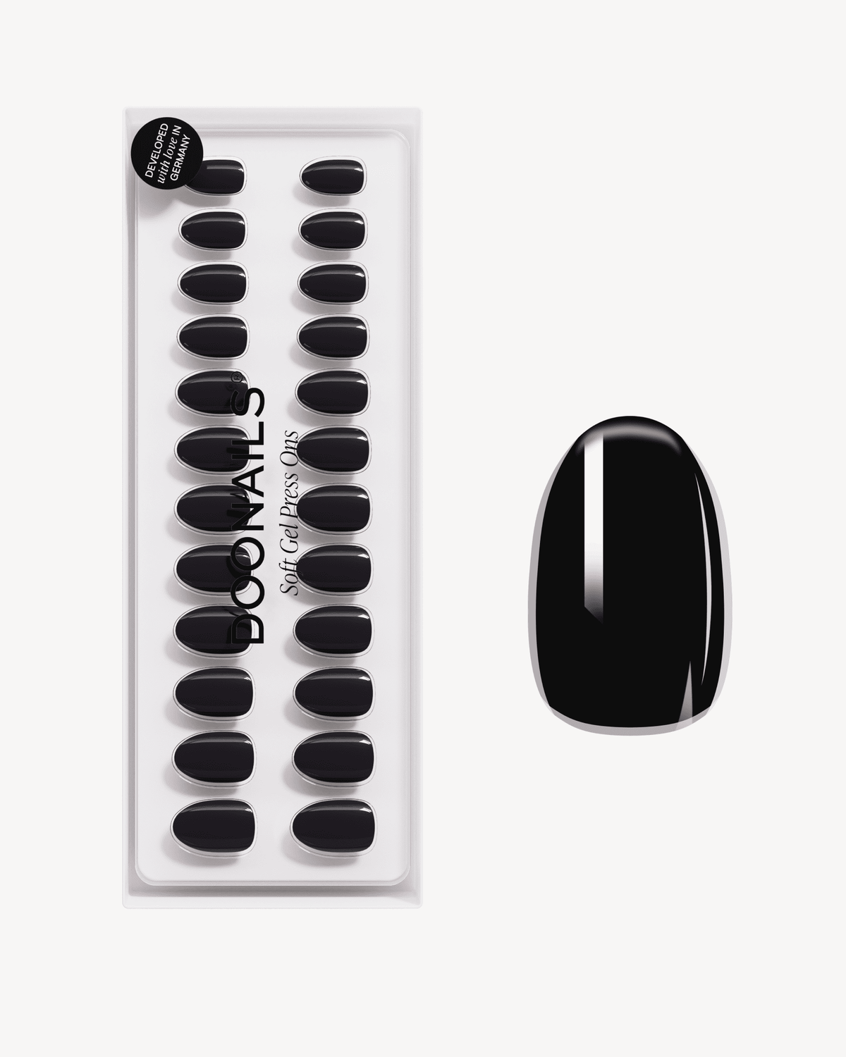 Dark Dream Courte Arrondie Press On en Gel Souple