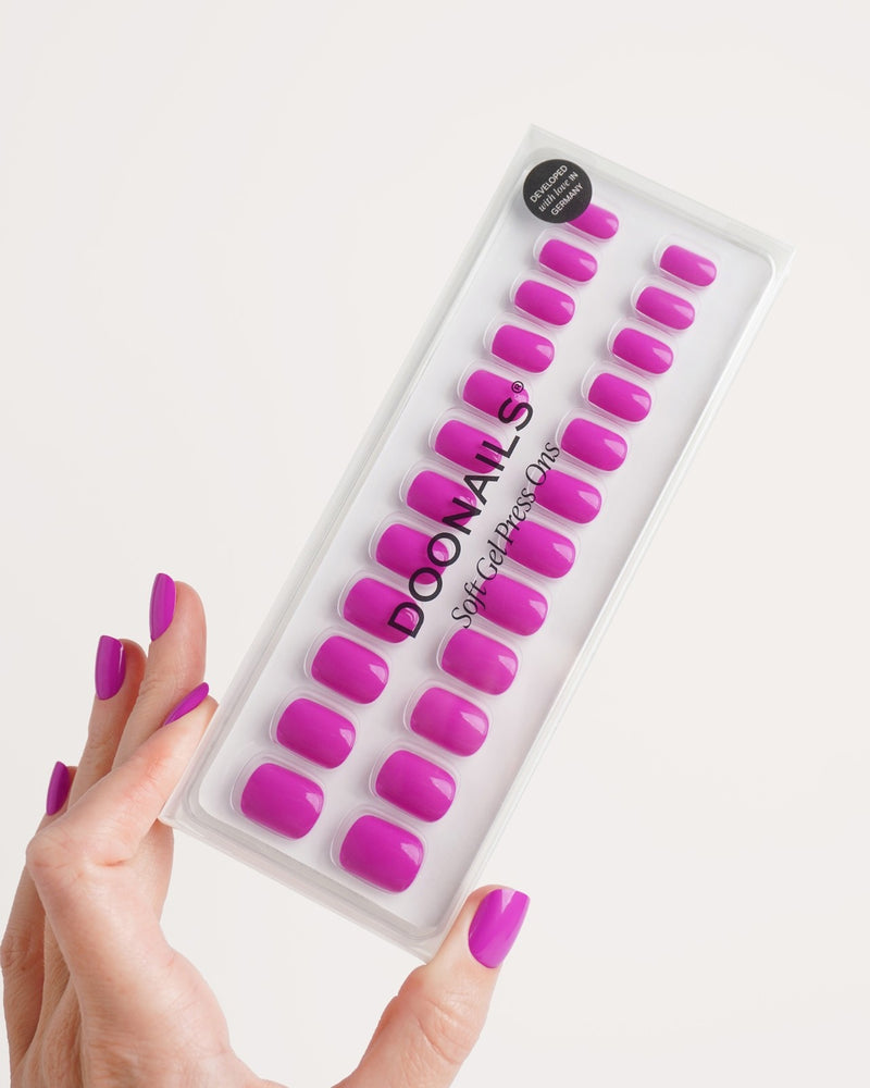 Press Ons en gel souple Dragon Fruit Extra Courte Carré - Doonails France