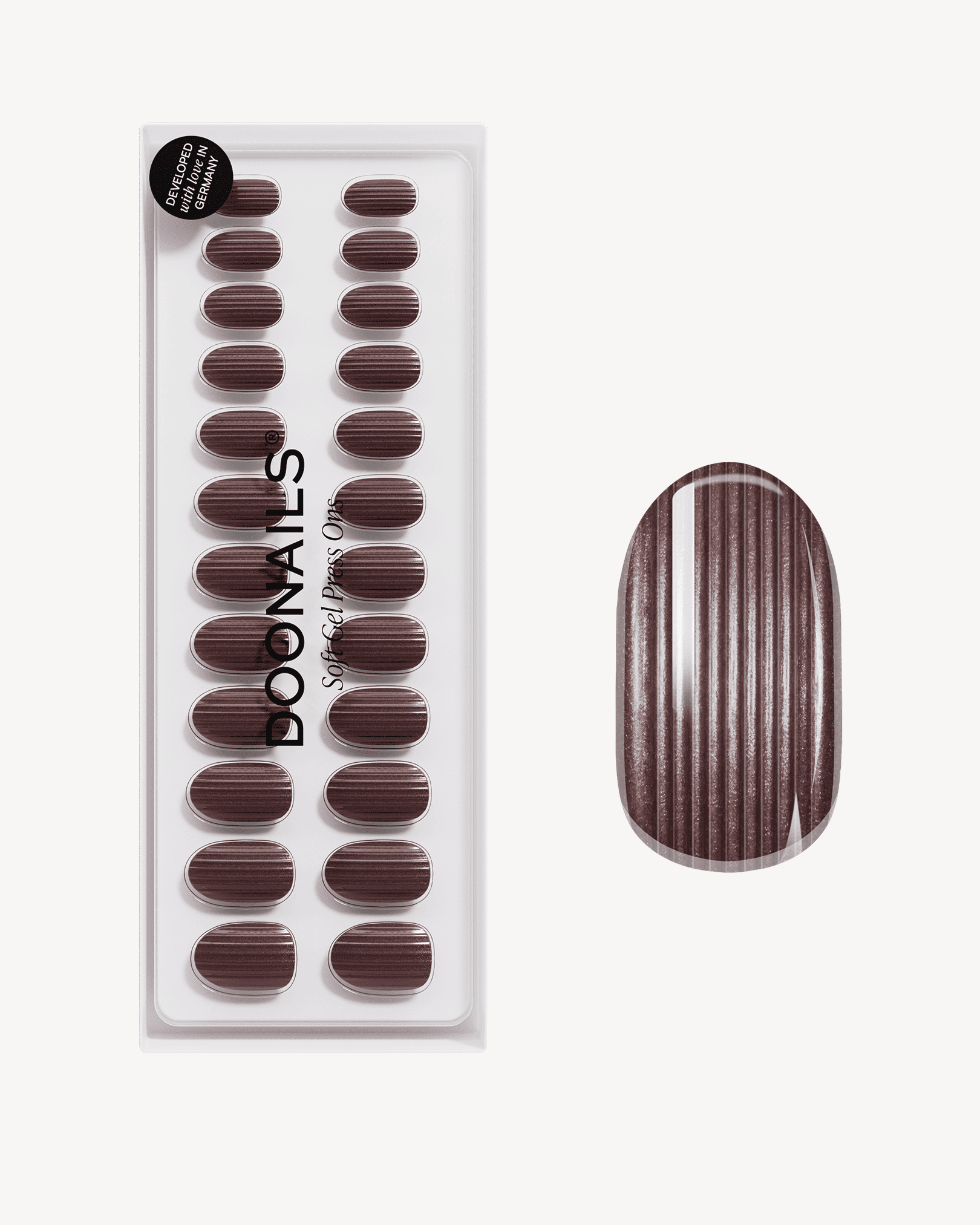 Espresso Martini Moyenne Arrondie Press On en Gel Souple