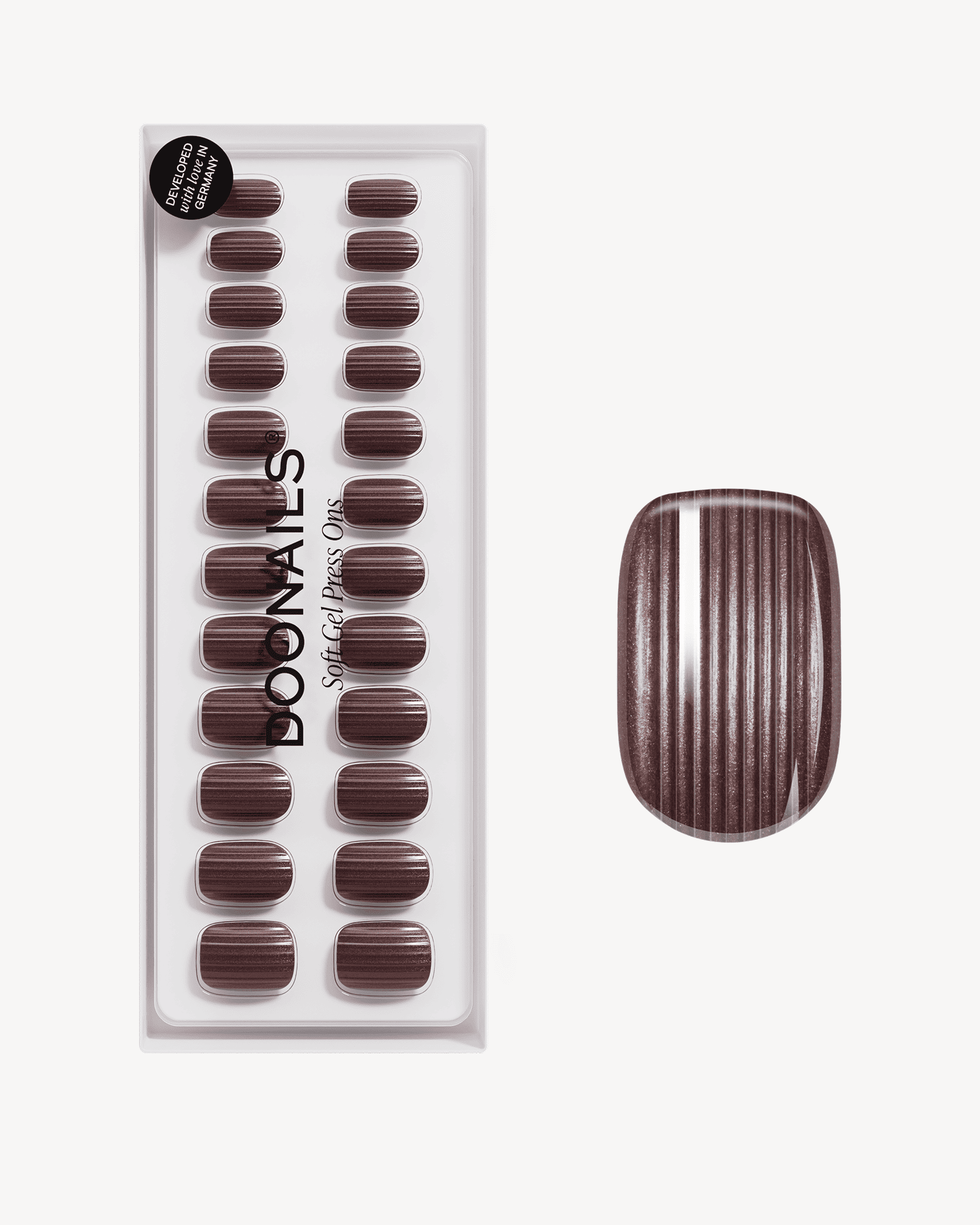 Espresso Martini Courte Carré Press On en Gel Souple