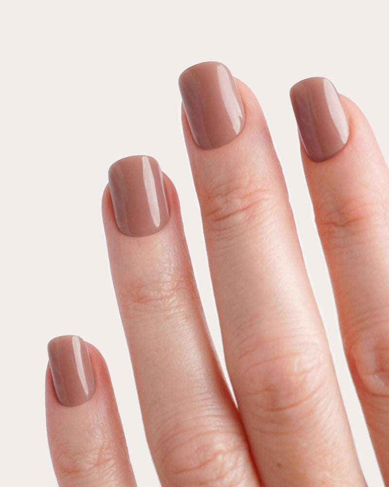 Press Ons en gel souple Espresso Extra Courte Carré - Doonails France