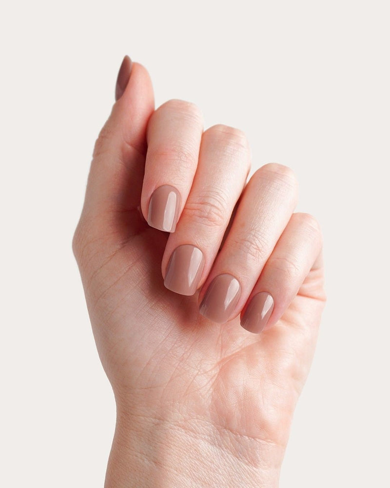 Press Ons en gel souple Espresso Extra Courte Carré - Doonails France