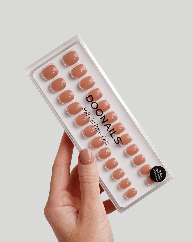 Espresso Ultra Courte Carré Press On en Gel Souple