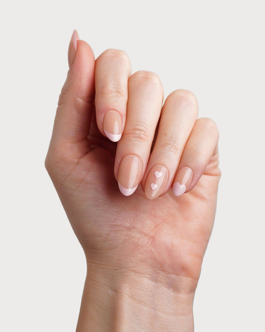 Flirty French Courte Amande Press On en Gel Souple