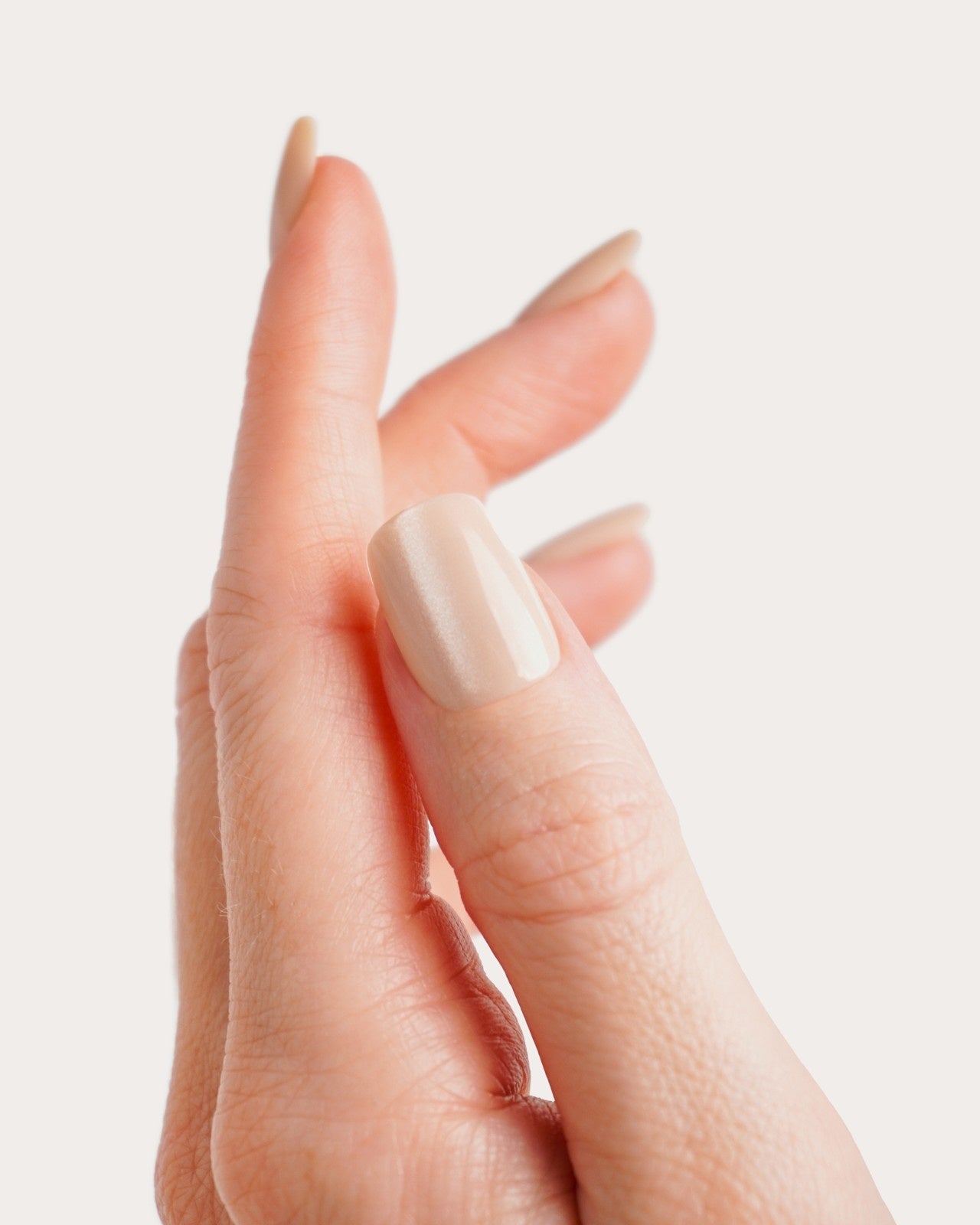 Press Ons en gel souple Glass Nude Cat Eye Courte Carré