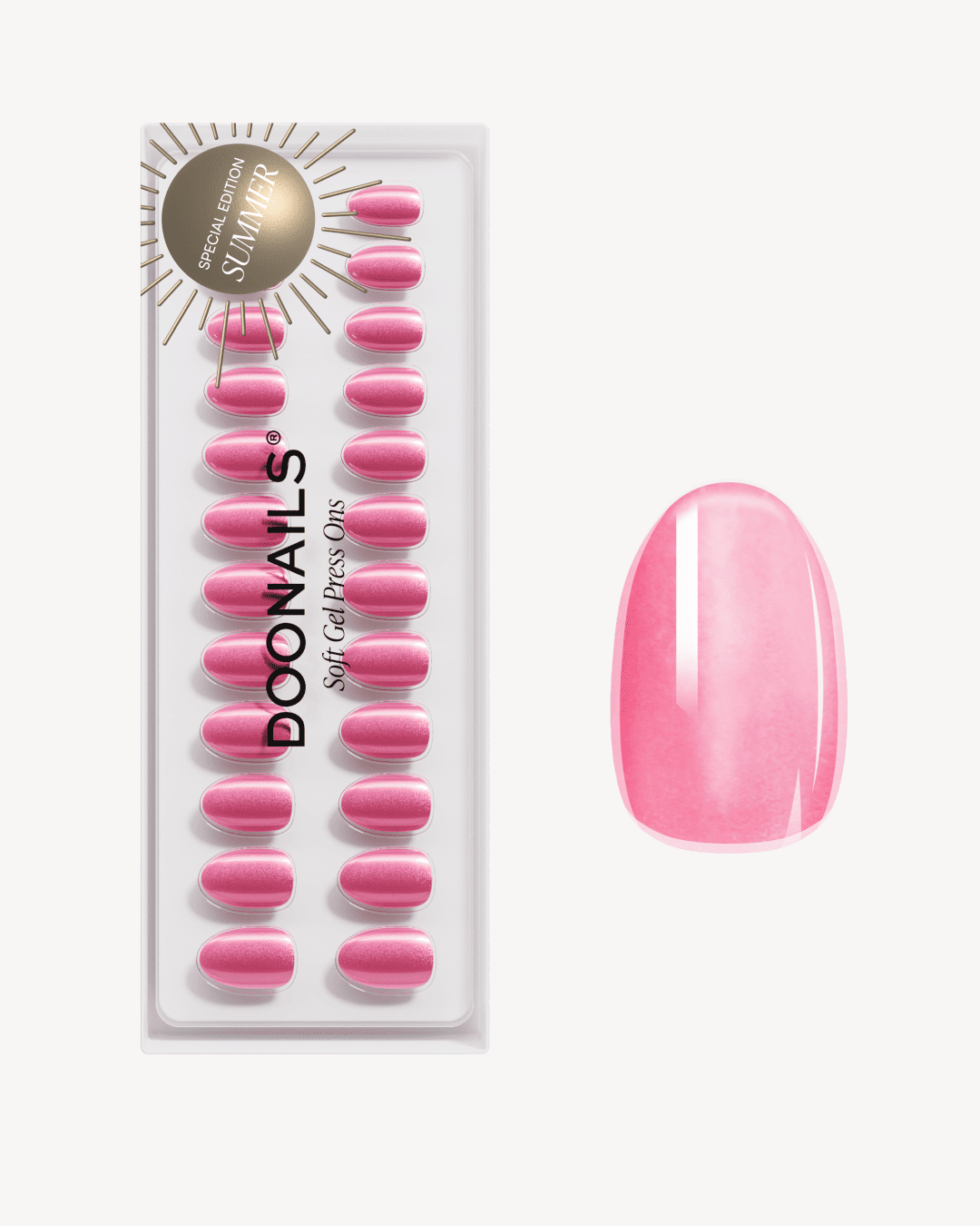 Glass Pink Cat Eye Courte Arrondie Press On en Gel Souple