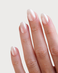 Glazed Babyboomer Courte Arrondie Press On en Gel Souple