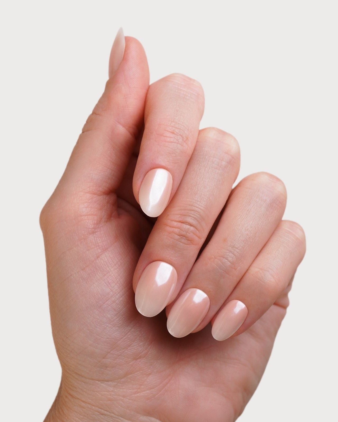 Glazed Babyboomer Courte Arrondie Press On en Gel Souple
