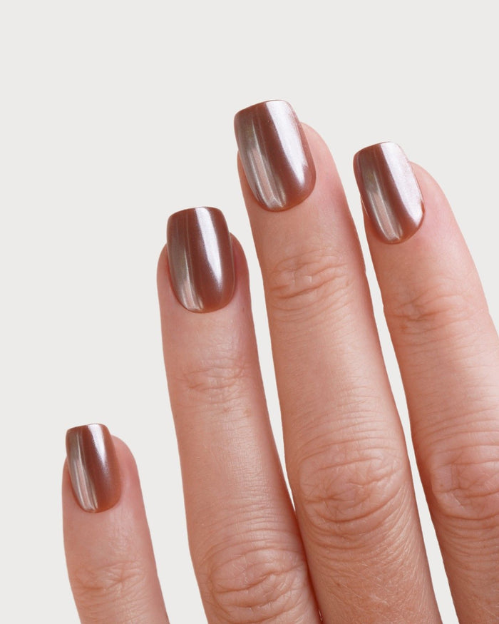 Glazed Chocolate Courte Carré Press On en Gel Souple