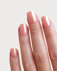 Glazed Peach Extra Courte Carré Press On en Gel Souple