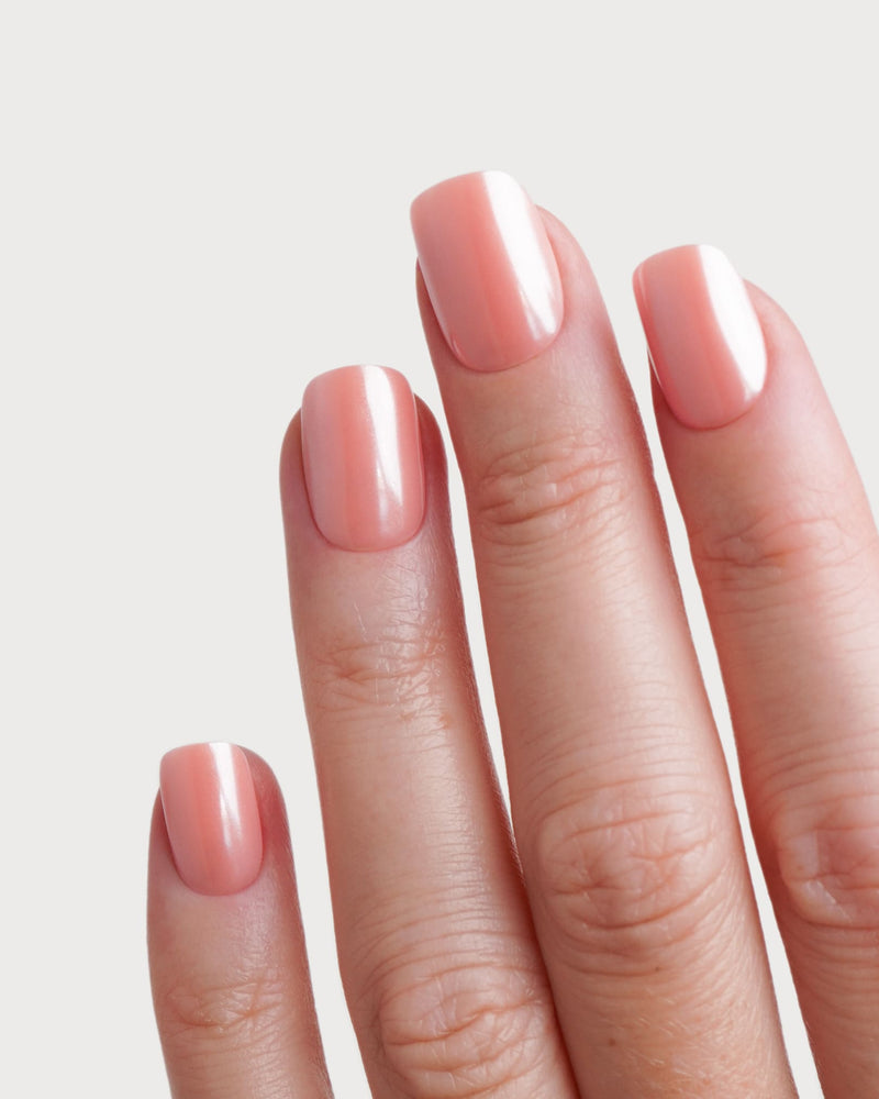 Glazed Peach Extra Courte Carré Press On en Gel Souple