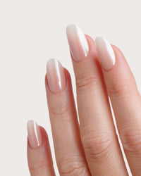Glazed Babyboomer Moyenne Arrondie Press On en Gel Souple