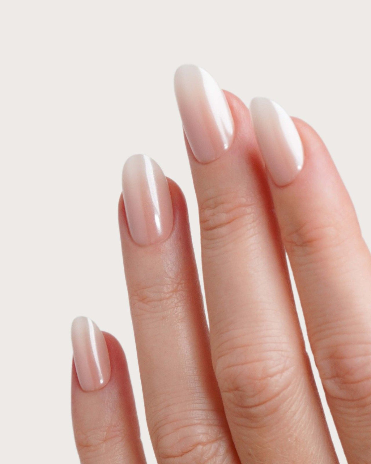 Glazed Babyboomer Moyenne Arrondie Press On en Gel Souple