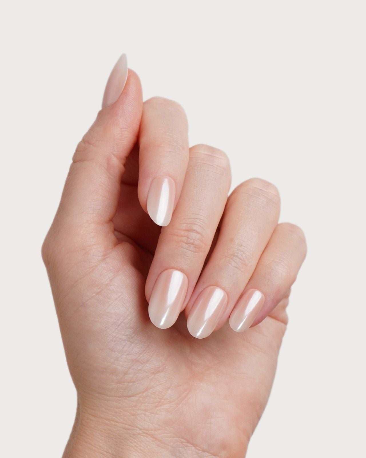 Glazed Babyboomer Moyenne Arrondie Press On en Gel Souple