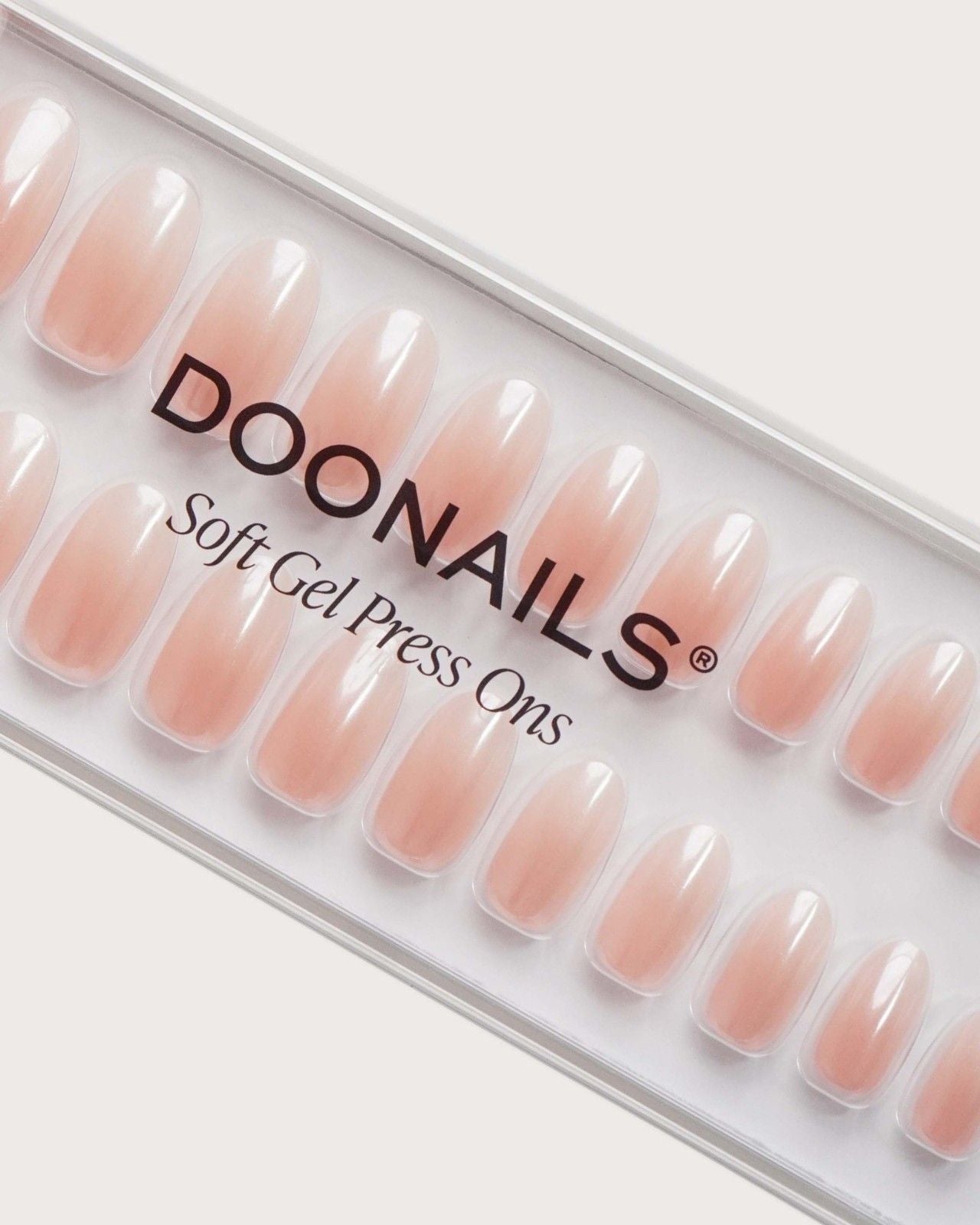 Glazed Babyboomer Moyenne Arrondie Press On en Gel Souple