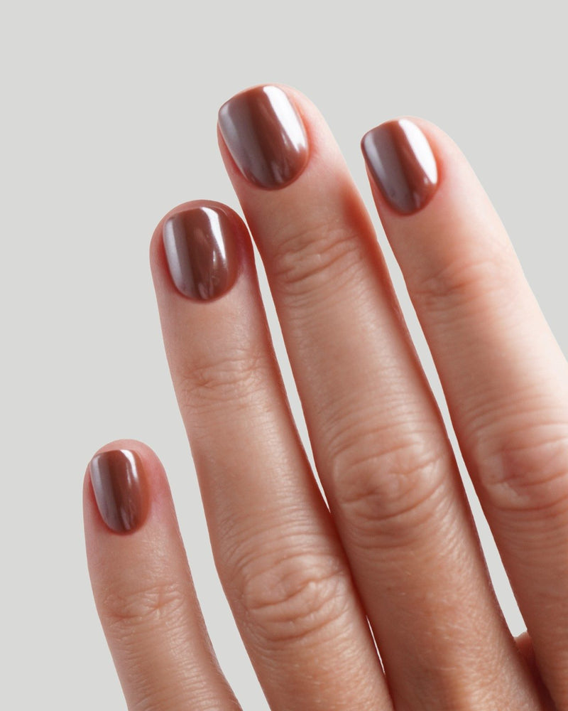 Glazed Chocolate Ultra Courte Carré Press On en Gel Souple