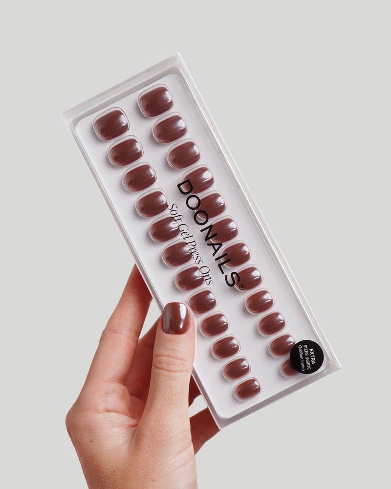 Glazed Chocolate Ultra Courte Carré Press On en Gel Souple
