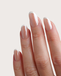 Glazed French Moyenne Arrondie Press On en Gel Souple