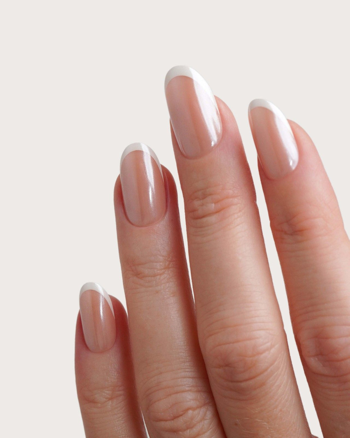 Glazed French Moyenne Arrondie Press On en Gel Souple
