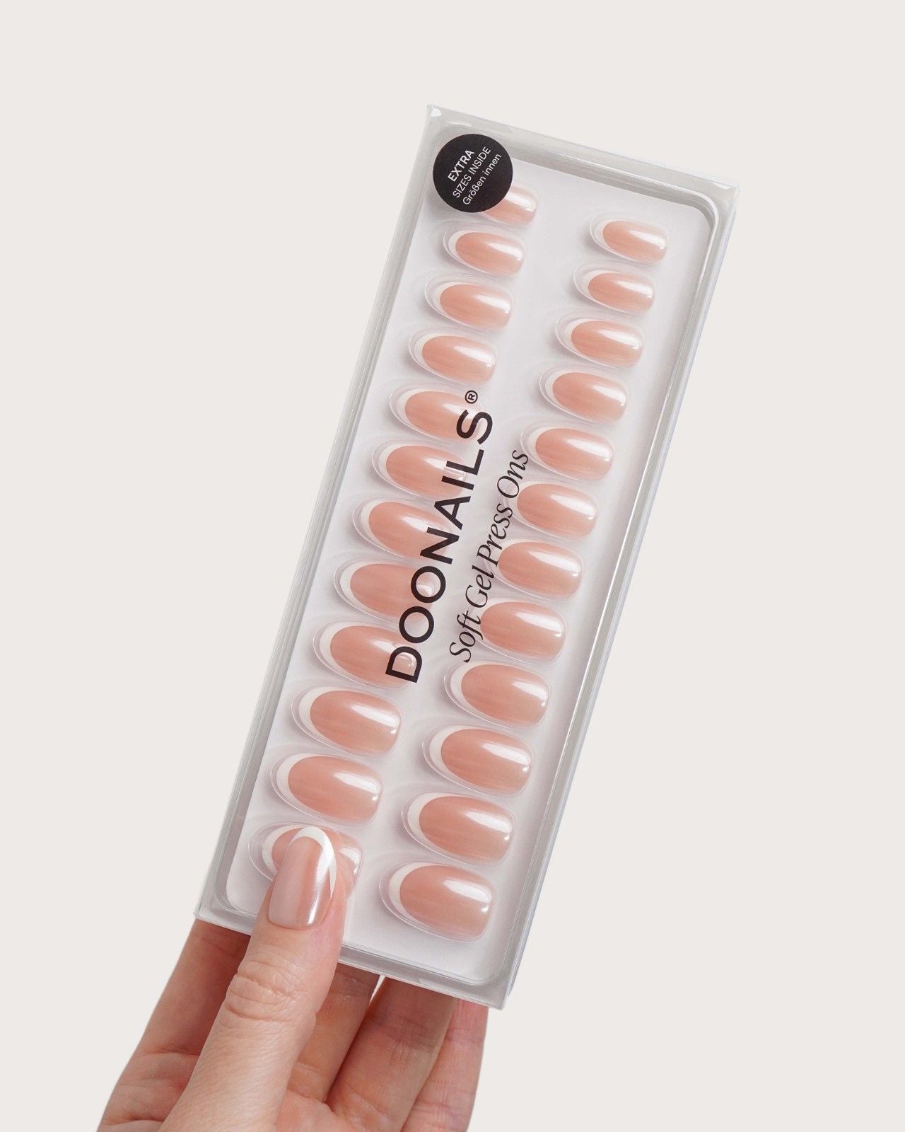 Glazed French Moyenne Arrondie Press On en Gel Souple
