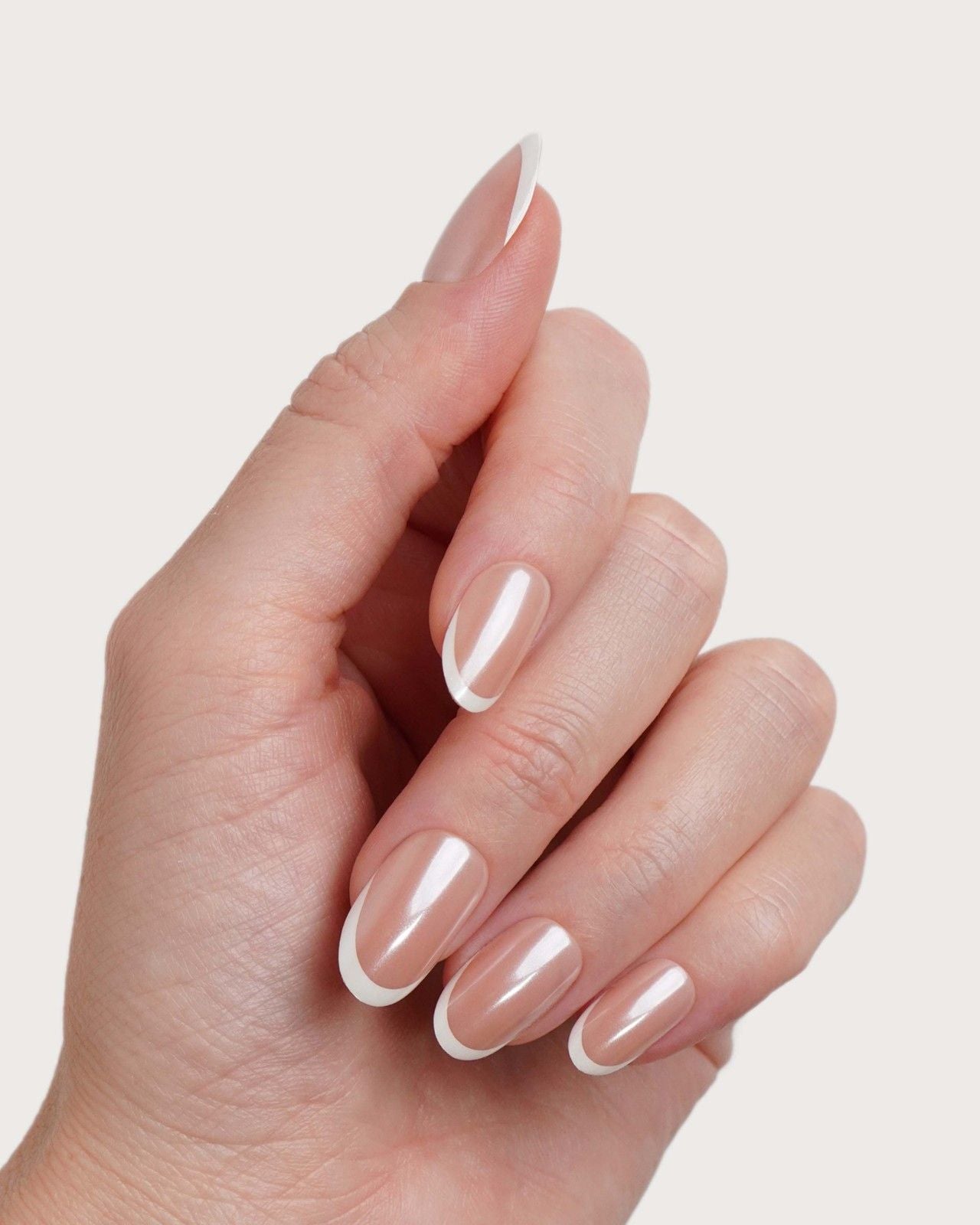 Glazed French Moyenne Arrondie Press On en Gel Souple