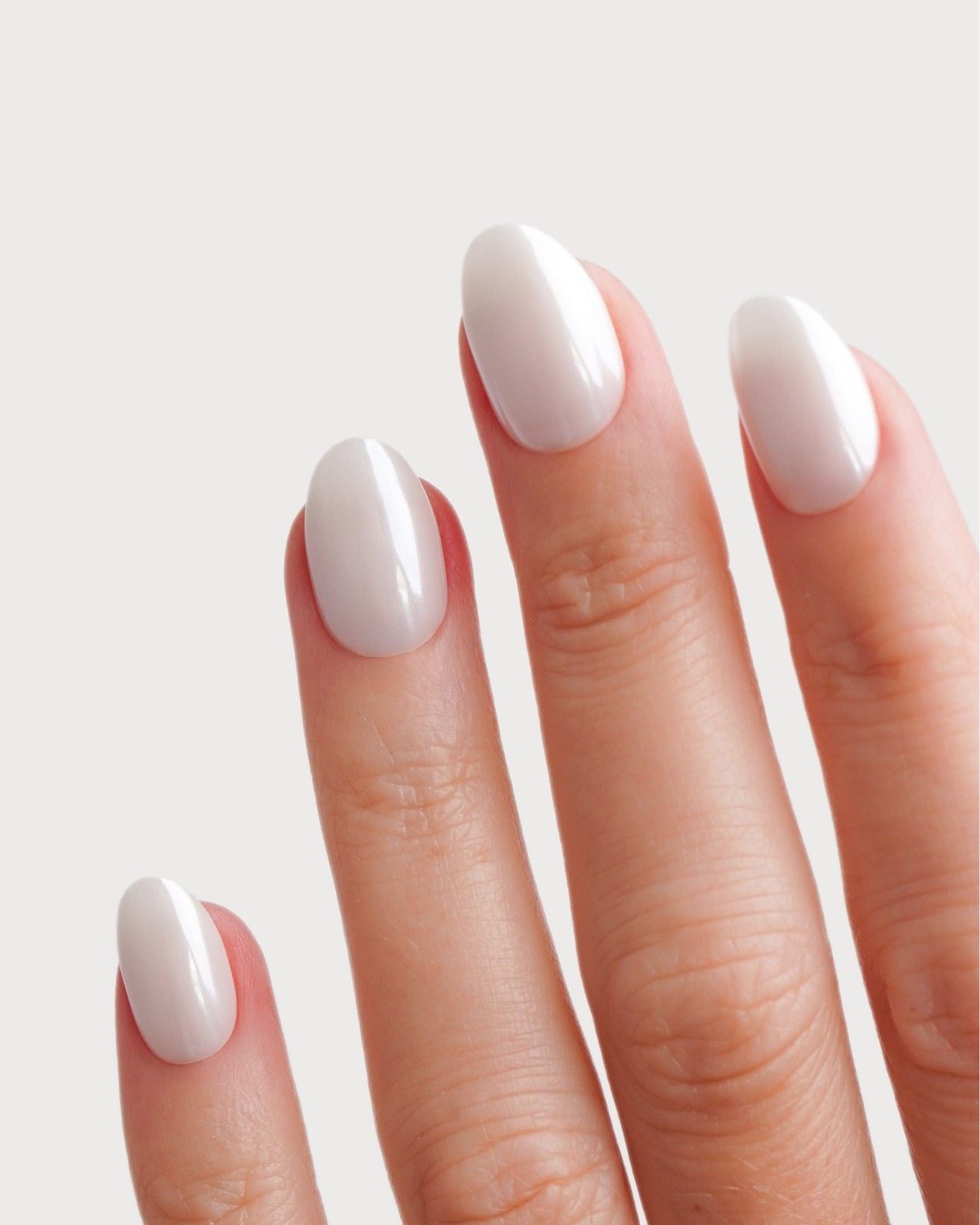 Édition Limitée Glazed Pearl Courte Arrondie Press On en Gel Souple