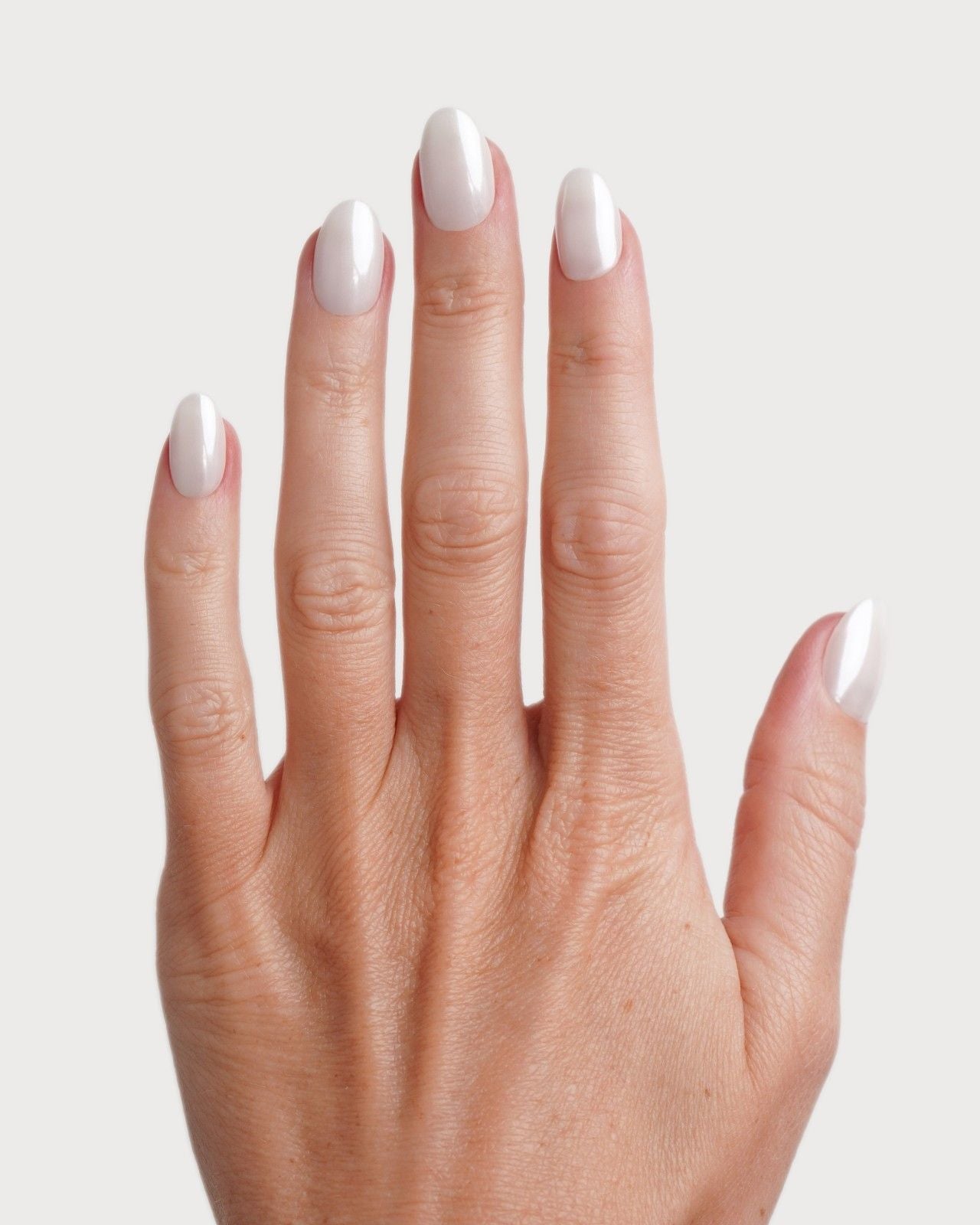 Édition Limitée Glazed Pearl Courte Arrondie Press On en Gel Souple