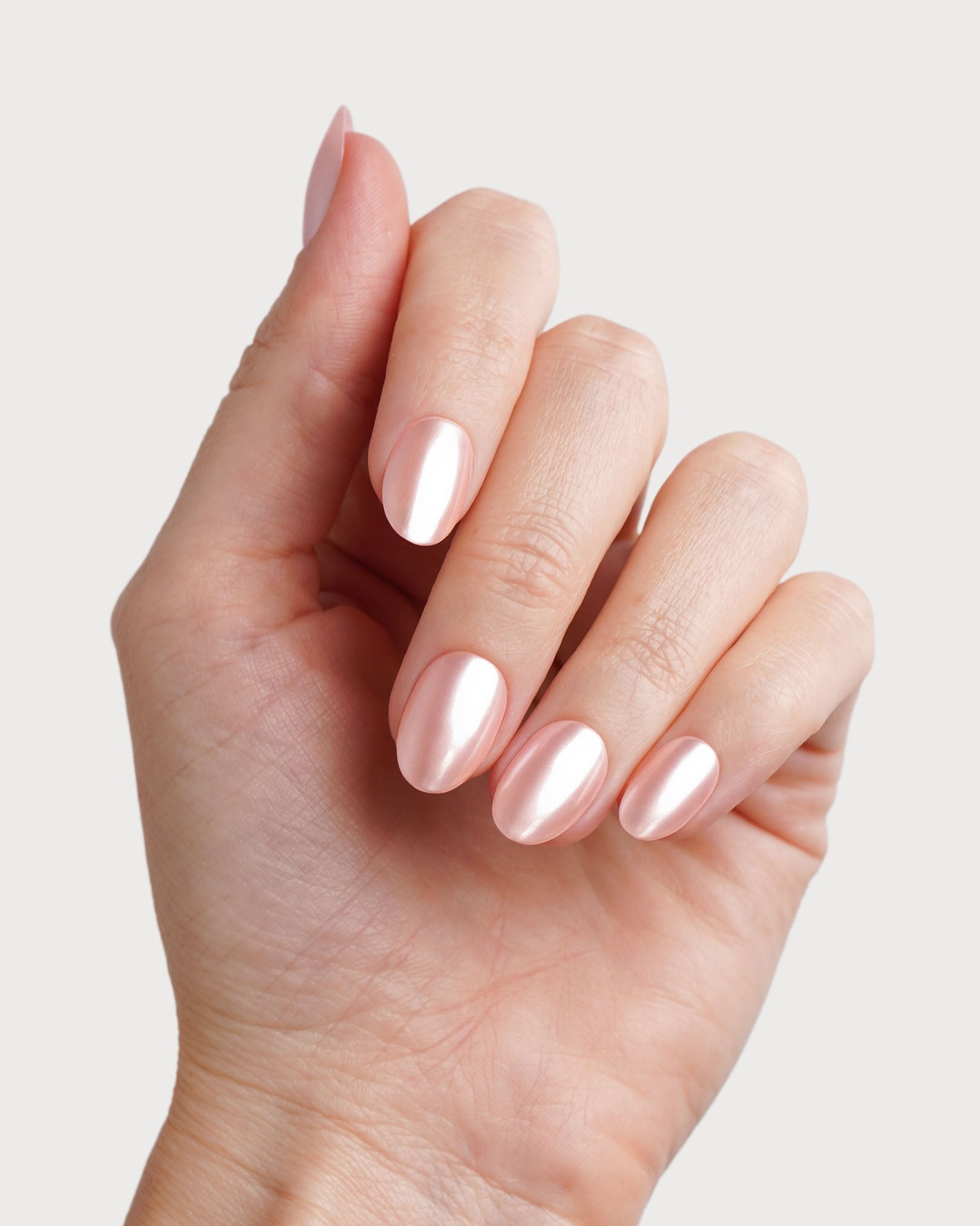Édition Limitée Glazed Rose Courte Arrondie Press On en Gel Souple