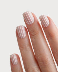 Édition Limitée Strawberry Stripes Extra Courte Carré Press On en Gel Souple
