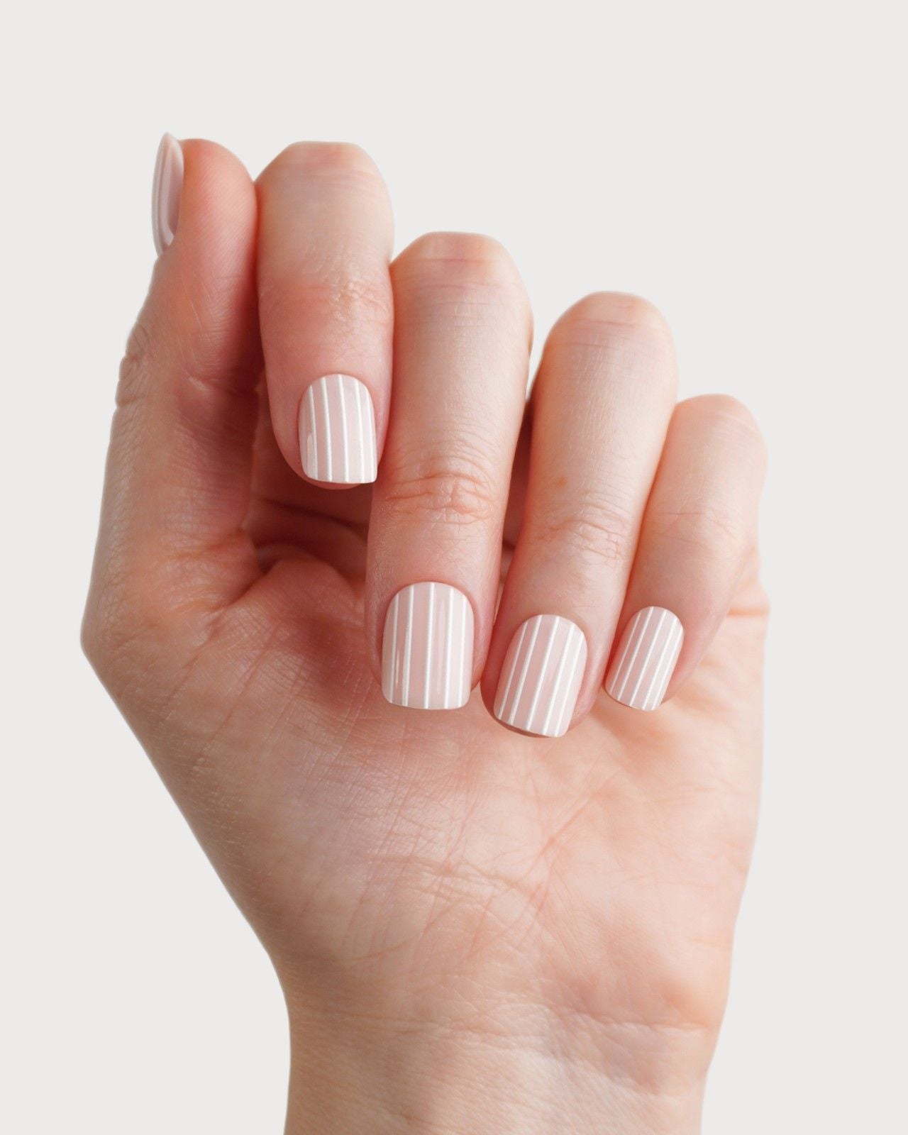 Édition Limitée Strawberry Stripes Extra Courte Carré Press On en Gel Souple
