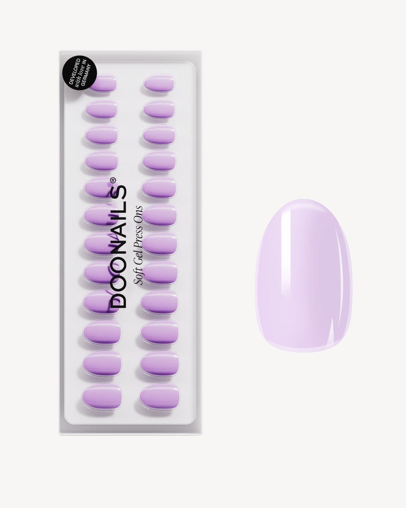 Press Ons en gel souple Lavender Mist Courte Arrondie - Doonails France