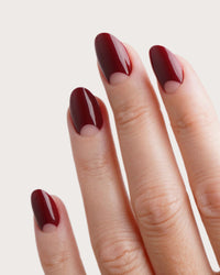 Mademoiselle Bordeaux Courte Arrondie Press On en Gel Souple