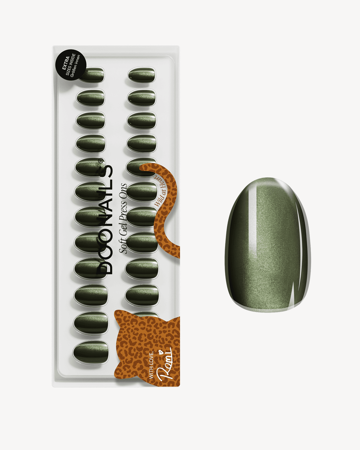 Olive You Courte Arrondie Press On en Gel Souple