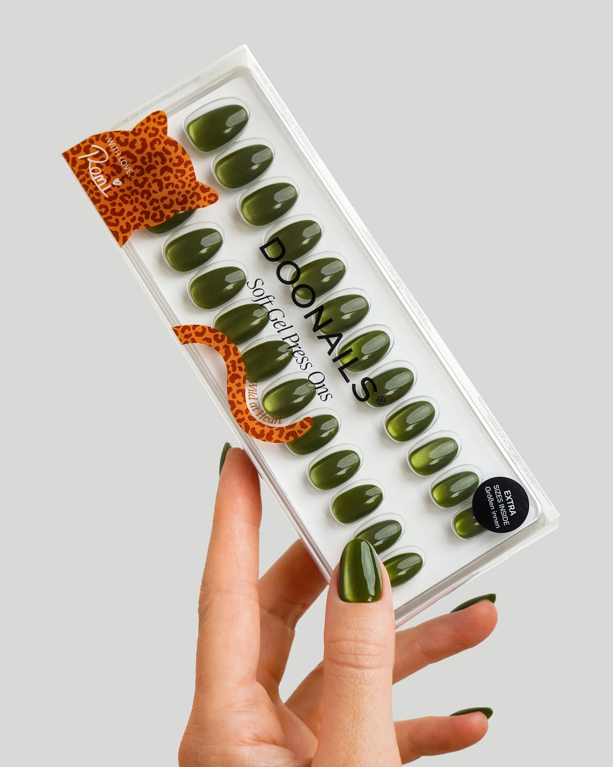 Olive You Courte Arrondie Press On en Gel Souple