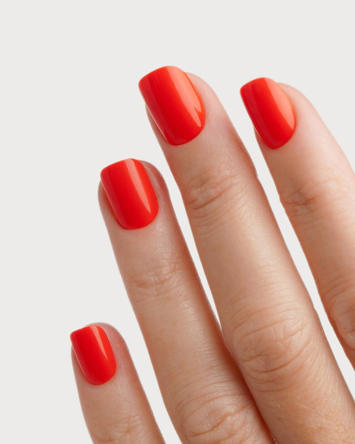 On Fire Extra Courte Carré Press On en Gel Souple