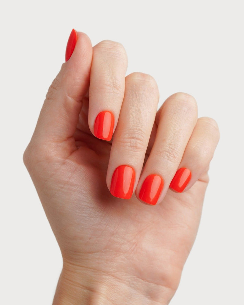 On Fire Extra Courte Carré Press On en Gel Souple