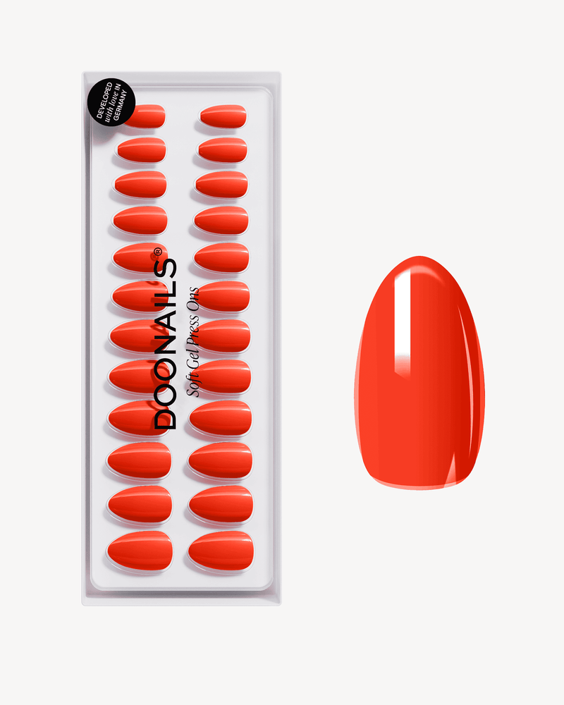 Press Ons en gel souple On Fire Courte Amande - Doonails France