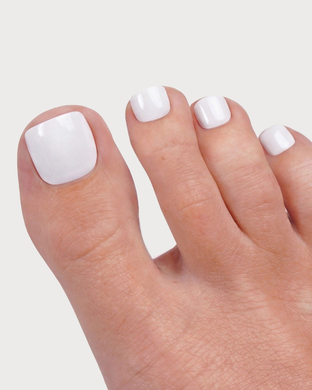 Snow White Pédicure Press On en Gel Souple