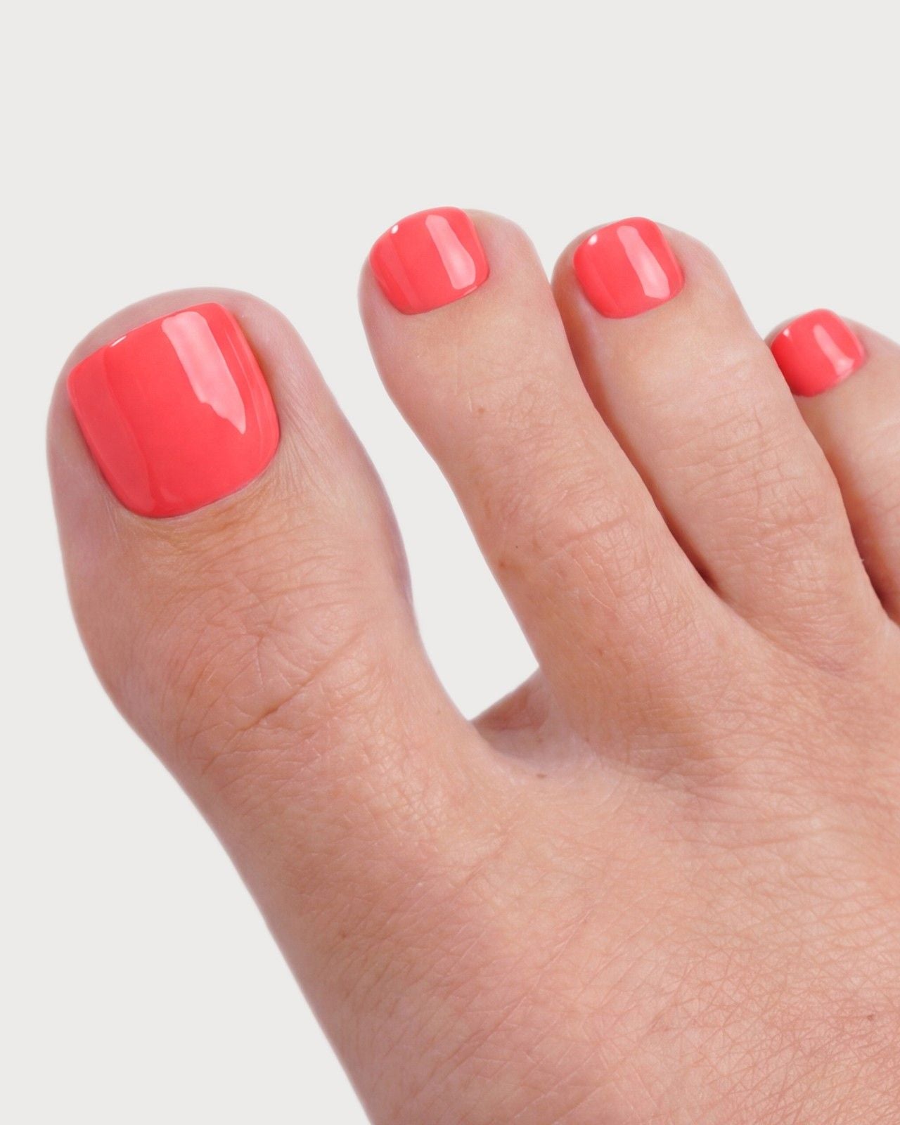 Sunset Coral Pédicure Press On en Gel Souple