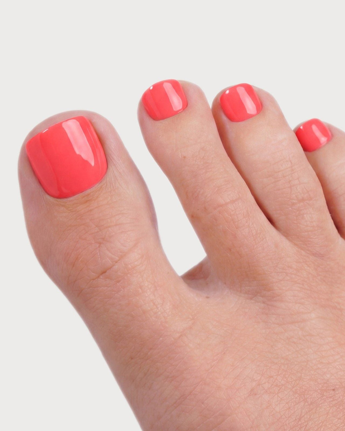 Sunset Coral Pédicure Press On en Gel Souple