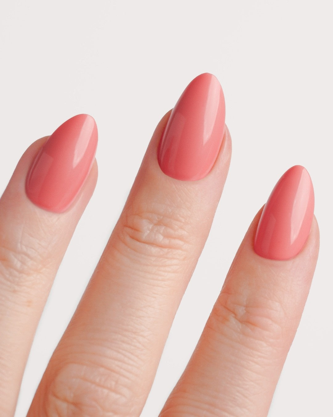 Press Ons en gel souple Peach Please Amande Courte