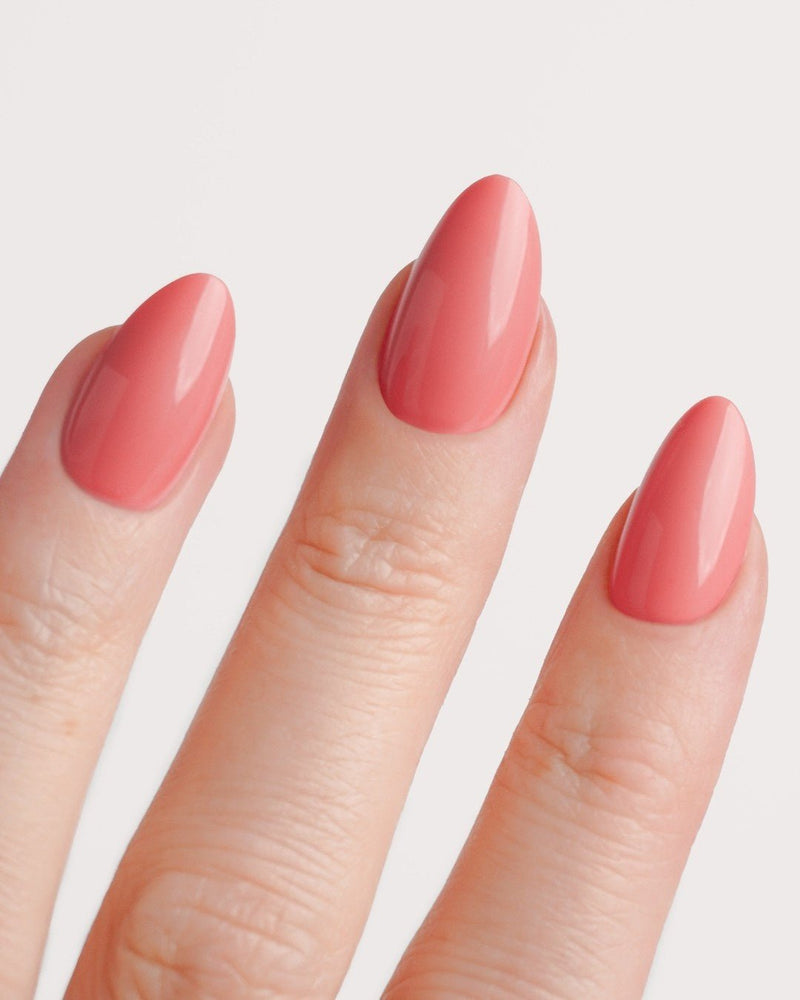 Press Ons en gel souple Peach Please Amande Courte - Doonails France
