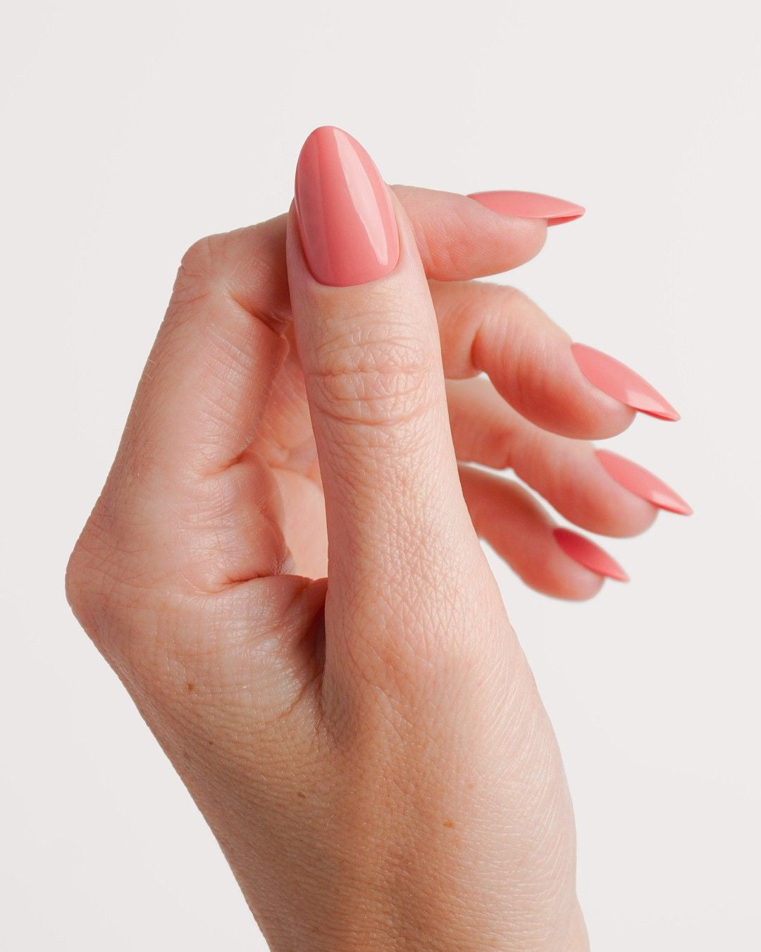 Press Ons en gel souple Peach Please Amande Courte