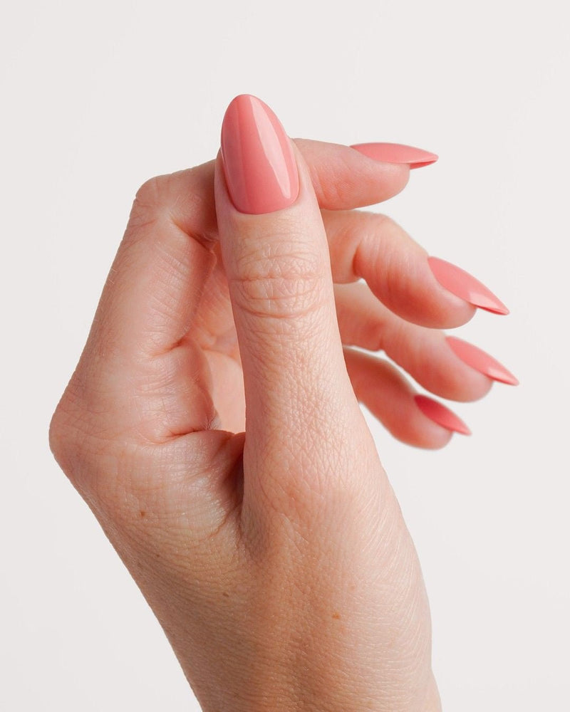 Press Ons en gel souple Peach Please Amande Courte - Doonails France