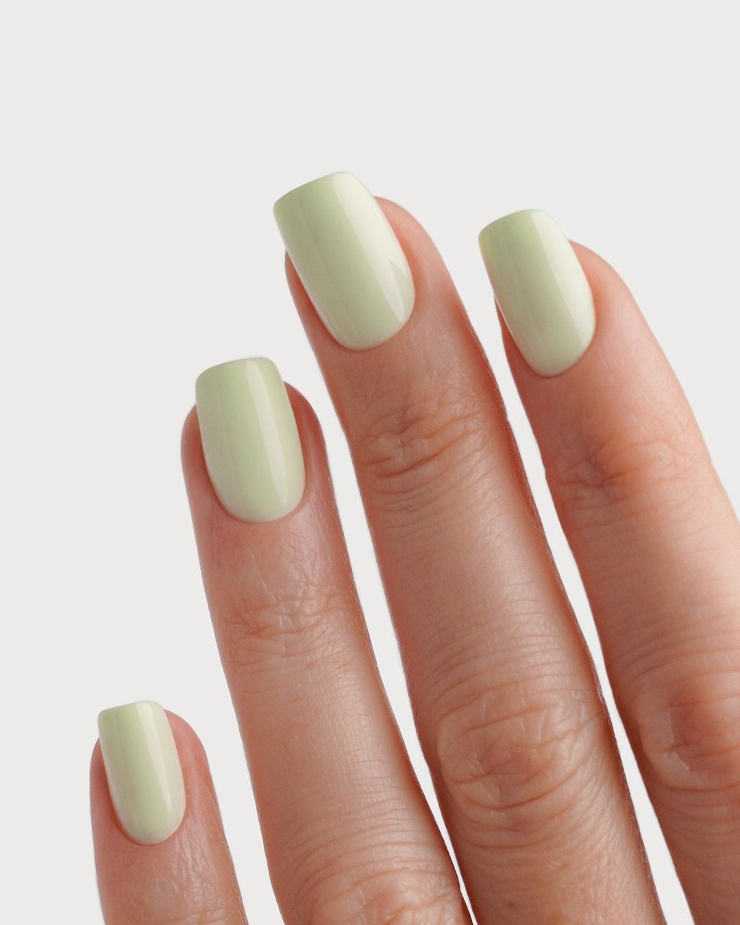 Pistachio Courte Carré Press On en Gel Souple