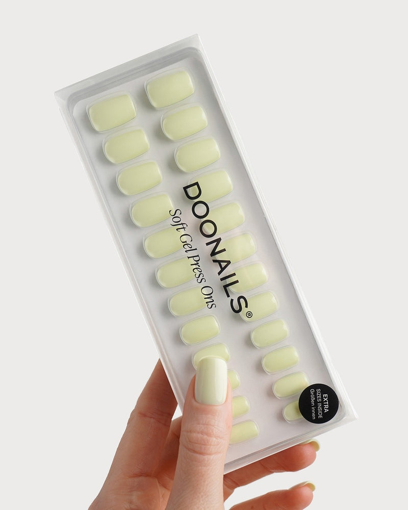 Pistachio Courte Carré Press On en Gel Souple